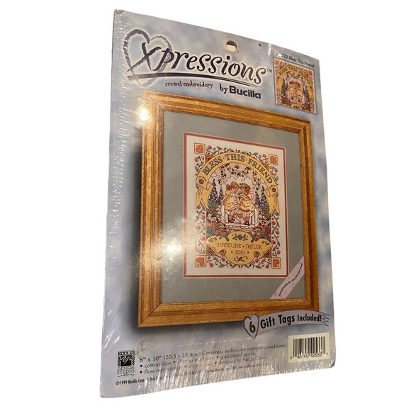 Bucilla Xpressions ~Bless This Friend #42533~Crewel Embroidery Kit 1999 - Picture 2 of 3